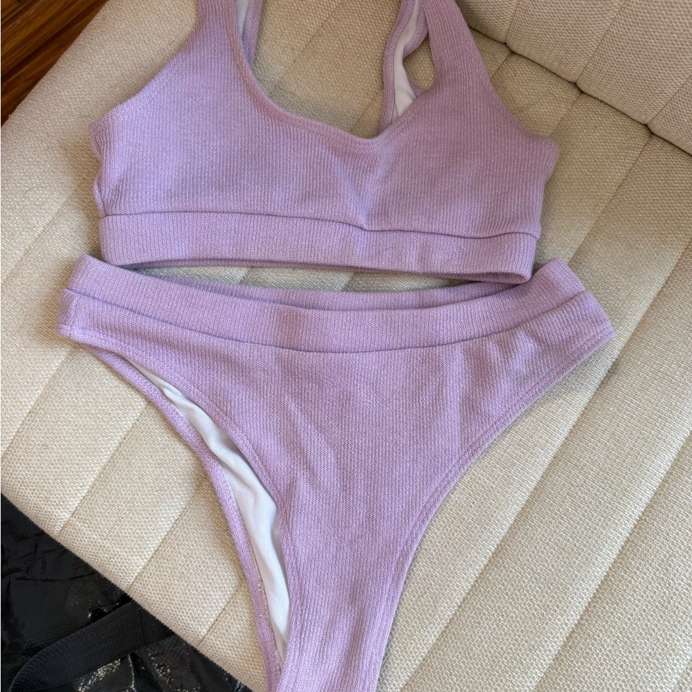 Lilac Women's knit Bikini Set